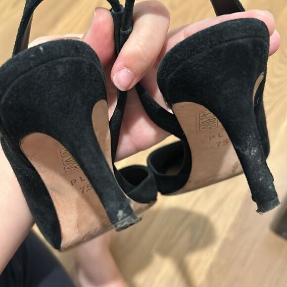 PLV Black suede darla heels 7.5 - Picture 5 of 6